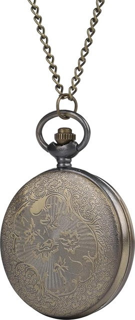 TINUORA Taschenuhr Halskette, Quarz, Bronze, Messing, Unisex - Bild 1