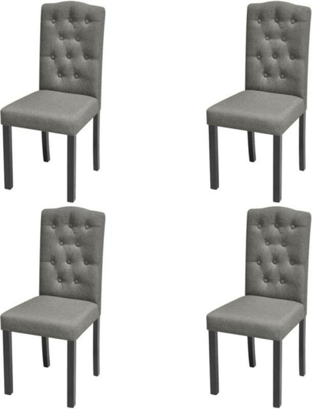 Set aus 4 Esszimmerstühlen in Grau aus Stoff von vidaXL im klassischen Design - Bild 1