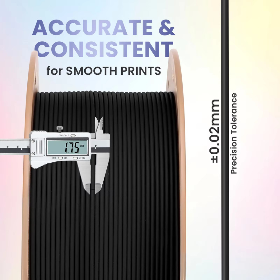 ERYONE PLA-Lite Filament 1,75mm für FDM 3D-Drucker, Matt, 10kg Großpackung (10 Spulen à 1kg), Farben: Grau und Schwarz - Bild 2