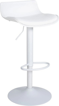 DELUKE Barhocker höhenverstellbar in Weiß mit Lehne aus Kunstleder, B/T/H: 43 x 44 x 68,5-94 cm