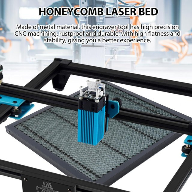Nensit Arbeitstisch mit Wabengitter für Lasergravierer und Laserschneidemaschinen, Schwarz, B/T: 40 x 40 cm - Bild 1
