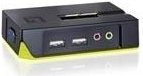LevelOne ViewCon KVM-0221 KVM- und Audio-Switch mit USB und 2 Anschlüssen in Schwarz und Grün - Bild 1