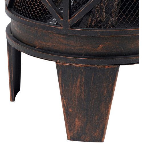 Tepro Feuerstelle Gracewood in Schwarz/Bronze mit Funkenschutz und Grillfläche, Höhe: 53 cm, Durchmesser: 40 cm - Bild 2