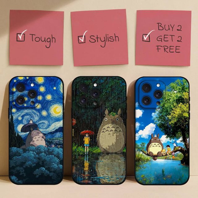 Transparente Totoro Handyhülle im Cartoon-Design für iPhone und iOS Modelle - Bild 1