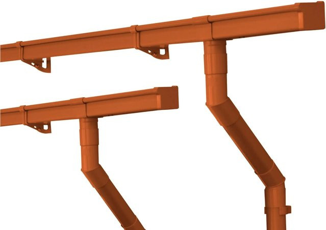 INEFA Dachrinnen Set Kastenrinne aus Kunststoff in Braun, 2x 5m, NW 68/68mm - Bild 1