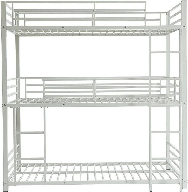 Vente-unique Etagenbett Elouan aus Metall in Weiß, B/T/H: 90 x 190 x 205 cm - Bild 1