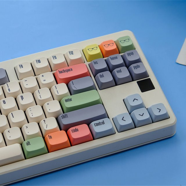XDA PBT Tastenkappen Dye Sub für mechanische Gaming-Tastaturen im Retro-Minimalismus-Design, Multicolor - Bild 1
