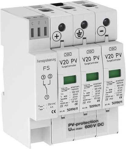 OBO Bettermann Überspannungsschutzgerät V20-C 3PHFS-600 in Weiß mit 20 kA - Bild 1