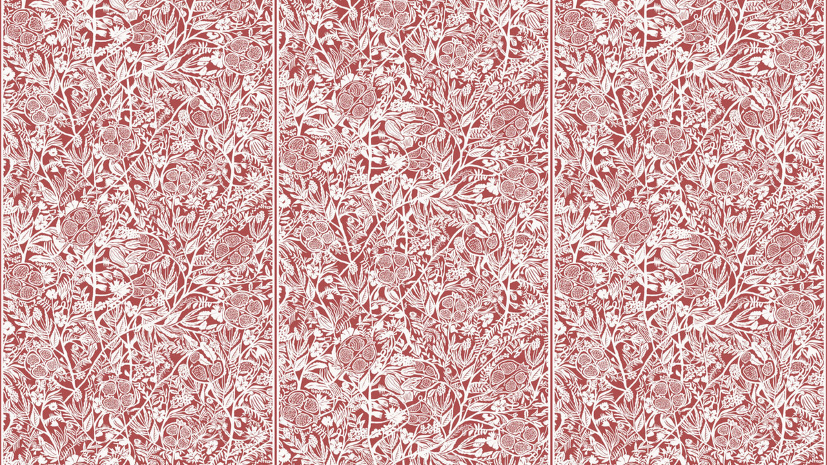 Arte Tapete La Perle Coral – Florales Vliesdesign in Weiß und Rot für Wohnzimmer und Schlafzimmer - Bild 2