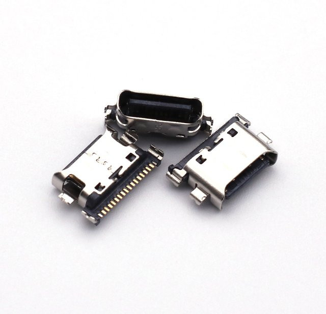 100 Stück USB-C Ladeport Dock Stecker in Silber für Samsung A12 A20 A22 A21S A30S A31 A32 A40S A41 A50S A51 A60 A70S 18-Pin Ladegerät Ersatzteil - Bild 1