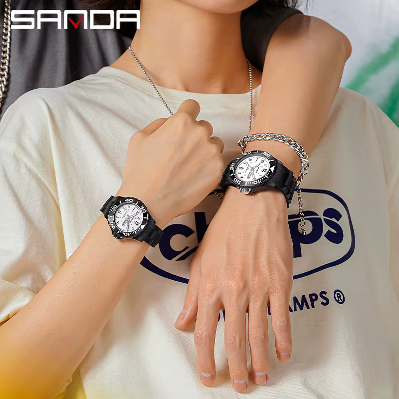 SANDA Digitaluhr, Doppel-Display, Quarz, Schwarz, Unisex - Bild 3