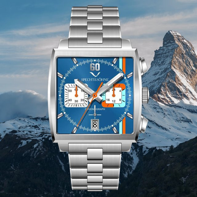 Specht & Söhne Chronograph, Quarz-Armbanduhr, Edelstahl, Silber, Herren - Bild 1