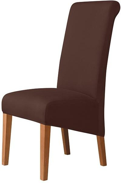 BRHUIXUE XL Spandex Stuhlbezüge für Esszimmer, elastische und schmutzabweisende Sitzbezüge, Dunkelbraun - Bild 1