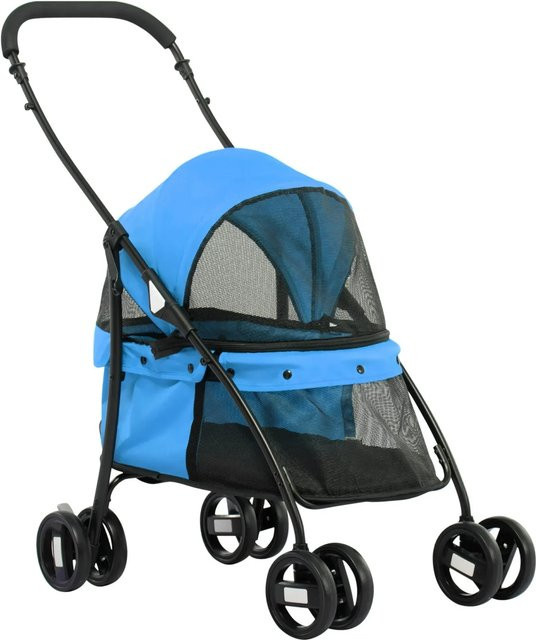 PawHut Hundewagen aus Oxford-Gewebe und Stahl in Blau, B: 47 cm, T: 82 cm, H: 97 cm - Bild 1