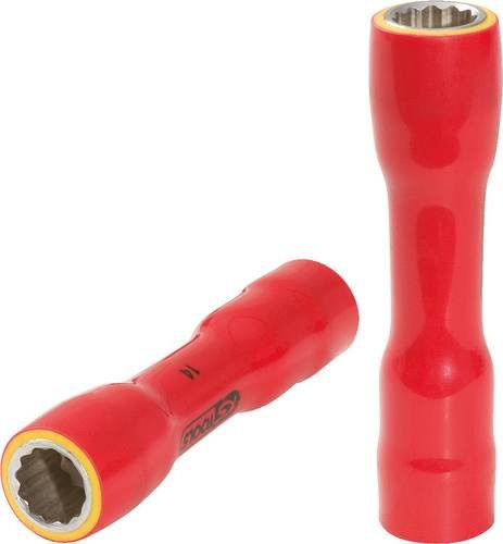 KS Tools Isolierte Stecknuss 3/8 Zoll XL 17mm Rot aus Chrom-Vanadium-Stahl - Bild 1