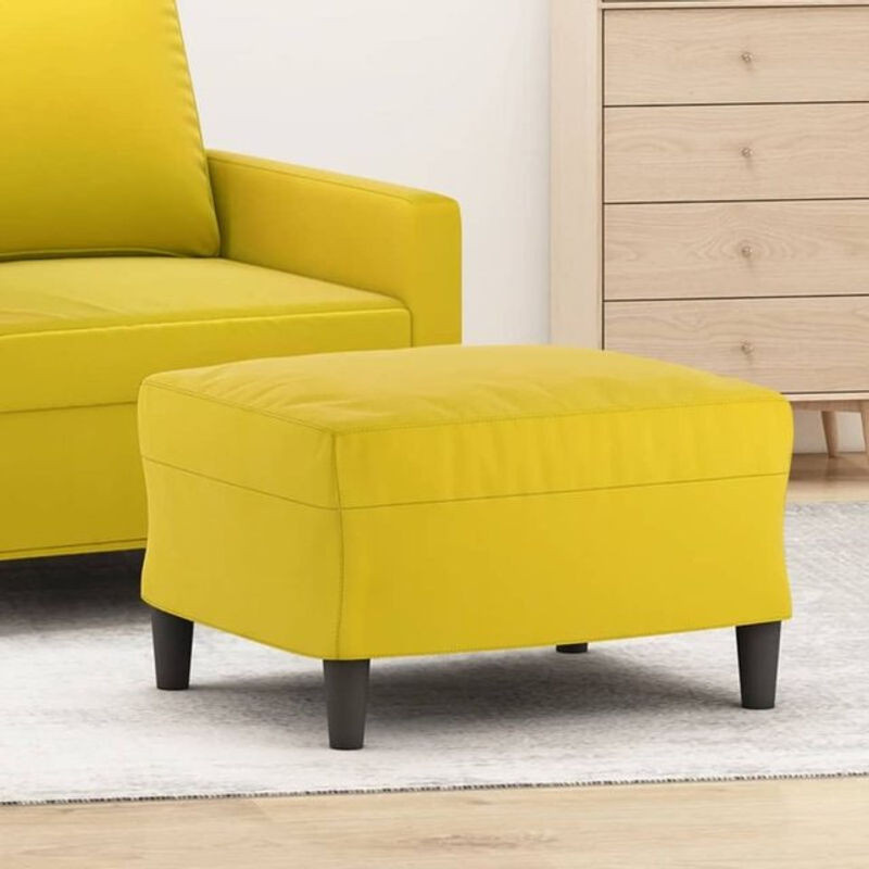 Vidaxl Polsterhocker aus Samt in Gelb, Modernes Design, B/T/H: 60 x 50 x 41 cm - Bild 1