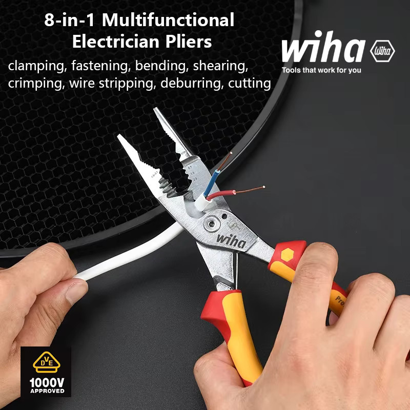 Wiha 8-in-1 Multifunktionszange Industrielle Elektriker-Isolierzange 1000V VDE-geprüft 45489 - Bild 4