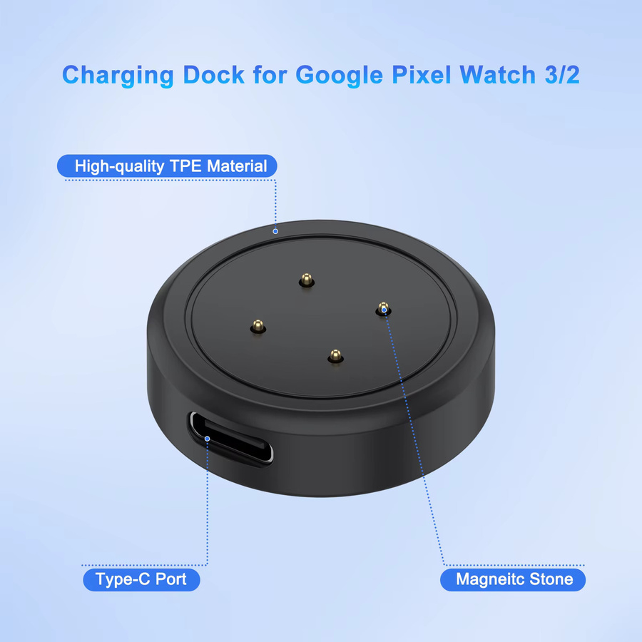 Google Smartwatch-Ladegerät mit Trageband für Pixel Watch 3, 3XL und 2 in Schwarz - Bild 4