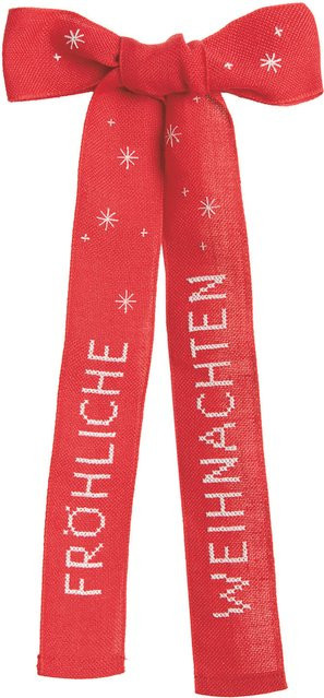 Rico Design Weihnachtsschleife Fröhliche Weihnachten in Rot aus Leinen und Baumwolle - Bild 1