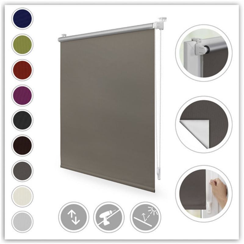 Lichtblick Thermo-Rollo Klemmfix Verdunkelung, Farbe: Beige/Grau, B: 90 cm, H: 220 cm - Bild 8