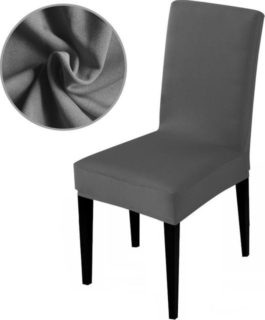Stuhlhussen aus Jacquardstoff in Schwarz, Universalgröße für Esszimmerstühle - Bild 1