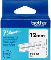Brother Schriftband Btag-135 Transparent/Weiß für P-Touch N10, N20, N25BT - Bild 1