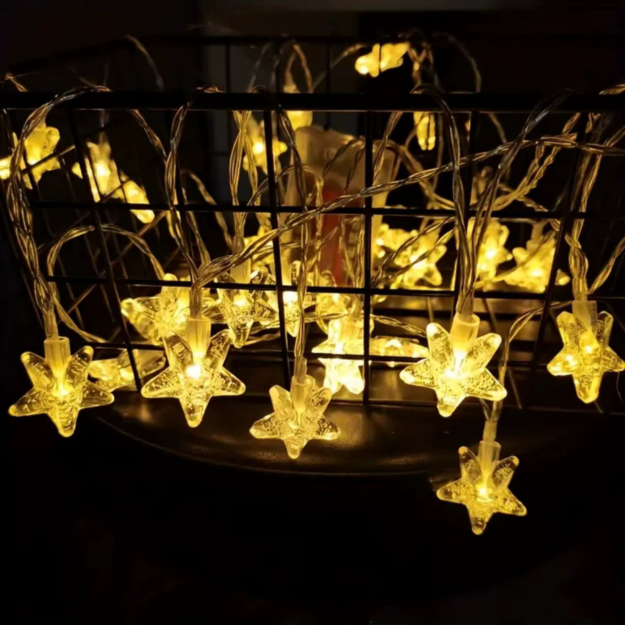 Peach Forest LED-Lichterkette mit Ramadan-Bubble-Sternen in Warmweiß und Gelb, batteriebetrieben, moderne Dekoration für Party und Geburtstag - Bild 3