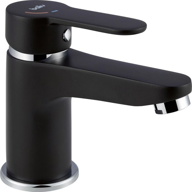 baliv Waschtischarmatur WT-5891 Einhebelarmatur mit Pop-up-Abfluss in Schwarz-Matt - Bild 1