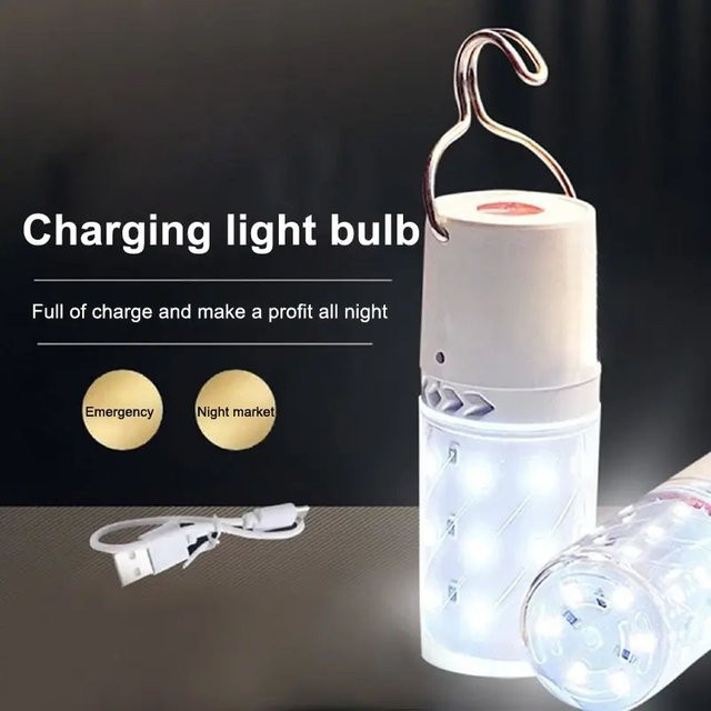 LINYILIGHT LED Campinglaterne wiederaufladbar mit Clip-Haken und omnidirektionaler Beleuchtung in Weiß - Bild 1