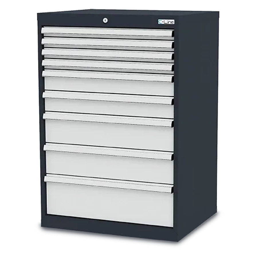 Simplaflex Schubladenschrank aus Stahlblech in Anthrazitgrau, B/T/H: 70 x 57,5 x 102 cm - Bild 2