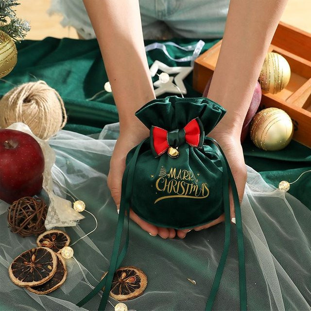 NATAWA Weihnachts-Apfeltasche in Grün als niedliches Partyzubehör und Geschenkset - Bild 1