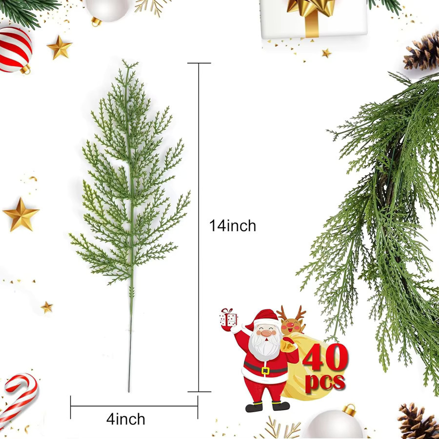 ZQCY Künstliche Kiefernnadeln in Grün aus Kunststoff für Weihnachts- und Partydekoration - Bild 5