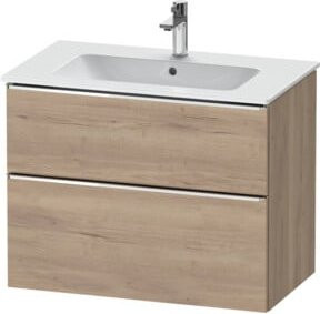 Duravit Waschtischunterschrank D-Neo in Weiß und Braun, Wandmontage, 1 Schublade und 1 Auszug, B/H/T: 81 x 62,5 x 46,2 cm - Bild 1