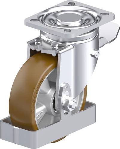 Blickle Stahlblech-Lenkrolle LH-ALB 125K-1-ST-FS in Silber, Rad-Durchmesser: 125 mm, Tragfähigkeit: 550 kg - Bild 1