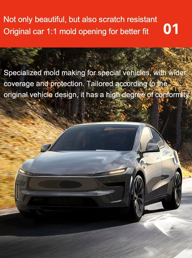 Whiteforce Schutzfolie für Tesla Model Y Juniper Scheinwerfer und Rücklichter, TPU-Folie in Schwarz oder Transparent - Bild 2