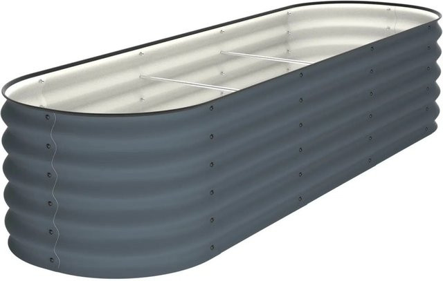 VidaAtHome.de ALVARE Hochbeet aus Metall in Graphitgrau und Schwarz, B/T/H: 202 x 61 x 43 cm - Bild 1