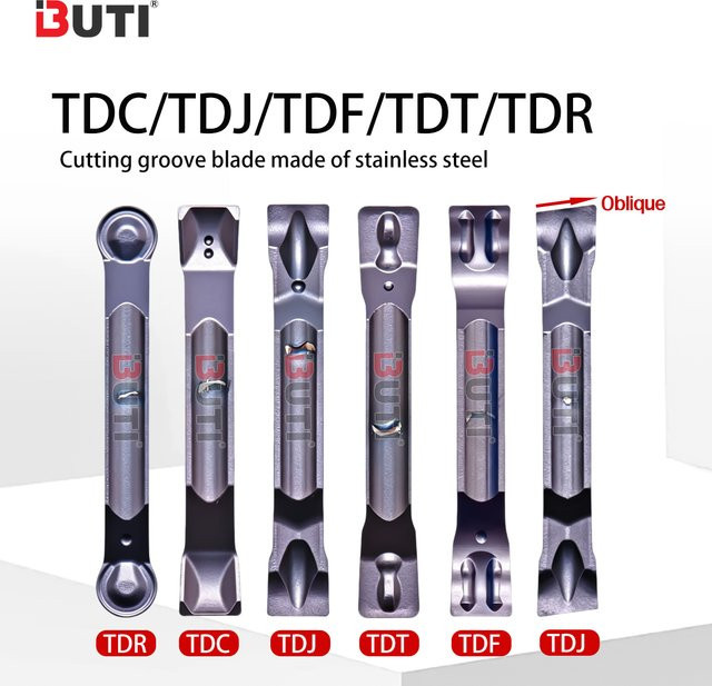 BUTI TDC-Serie Schlitzfräser Schrägschneidklingen für Edelstahl-Drehmaschinen-Einsätze in Silber - Bild 1