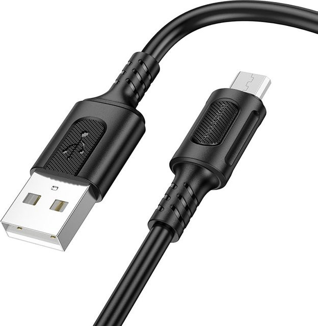 Borofone BX111 Feliz Daten- und Ladekabel USB-A auf microUSB, 18W, 1m, Schwarz - Bild 1