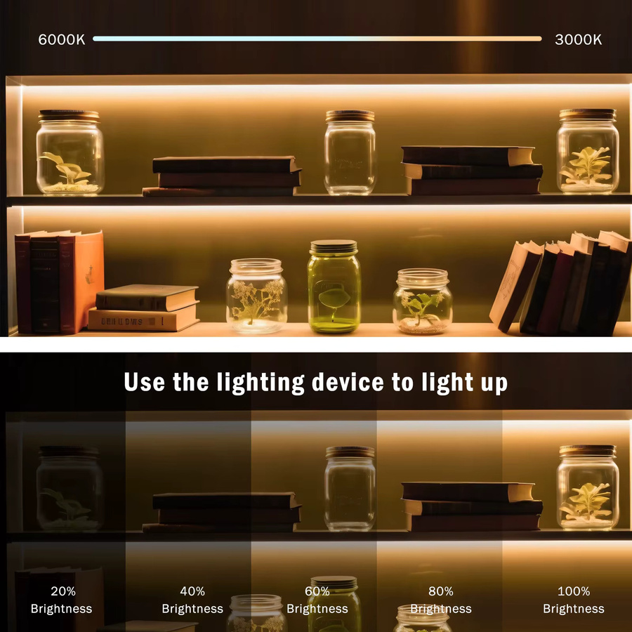 KISUFU COB-LED-Neonstreifen in Warmweiß, wasserdichter IP67 Silikon-LED-Streifen mit Dimmer und Netzteil, flexibler linearer Lichtstreifen für moderne Raumdekoration - Bild 4