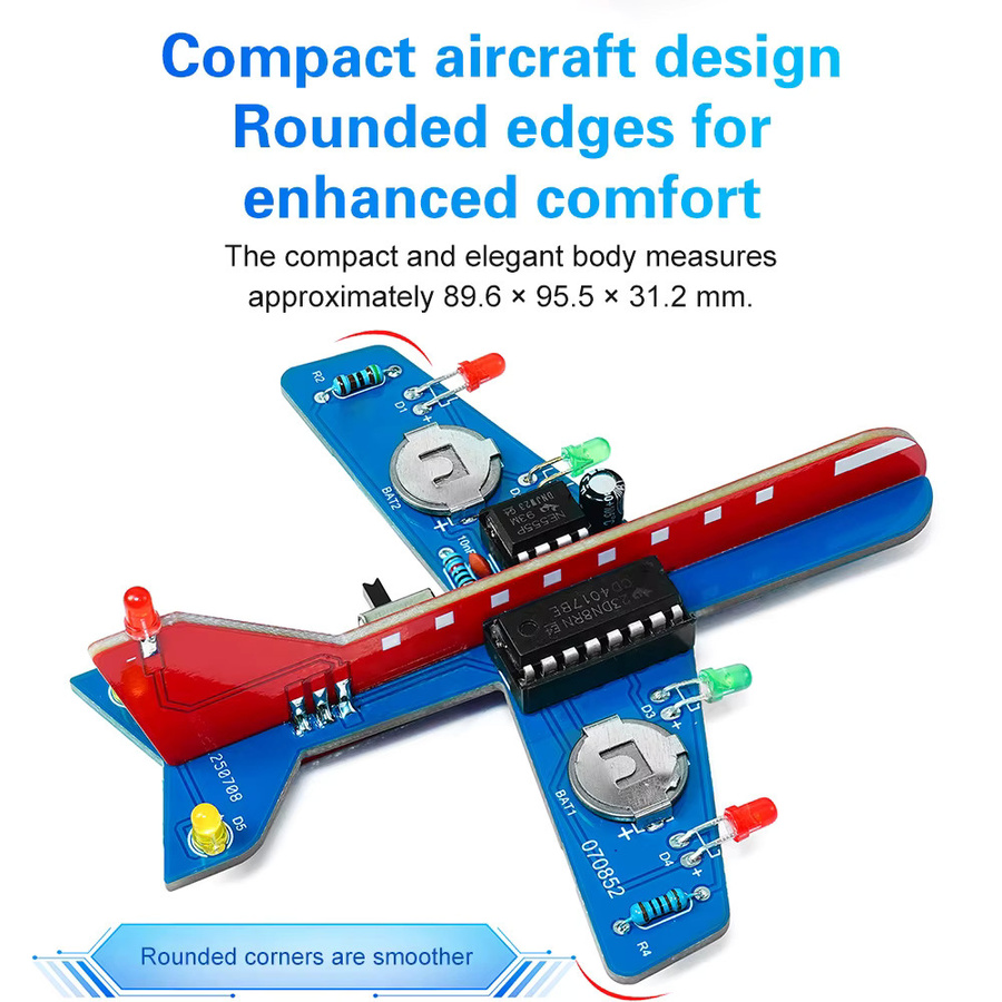 diymore Elektronisches kleines Flugzeug, DIY-Kit, LED-Flow-Licht - Bild 2