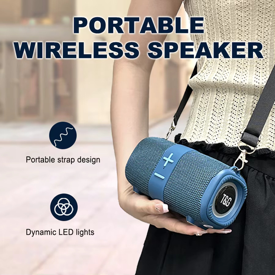 T&G Tragbarer Bluetooth Subwoofer mit FM-Radio und Bass-Lampe in Lila - Bild 2