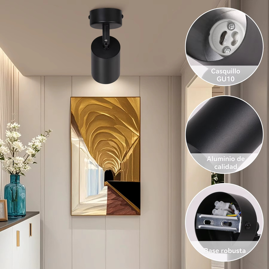 CHENBEN LED Deckenlampe in Schwarz mit GU10 Fassung für Schlafzimmer, Wohnzimmer und Flur - Bild 2