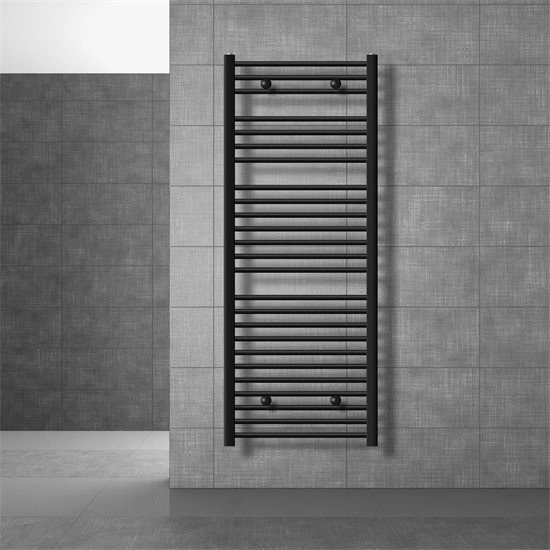 LuxeBath Badheizkörper Sahara Elektrisch mit Heizstab 900W, Schwarz matt, B: 60 cm, H: 150 cm - Bild 1
