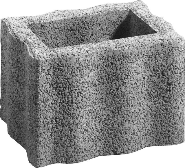 Pflanzstein Wellino Grau als Randbegrenzung und Pflanzwand B/T/H: 30 x 20 x 20 cm - Bild 1
