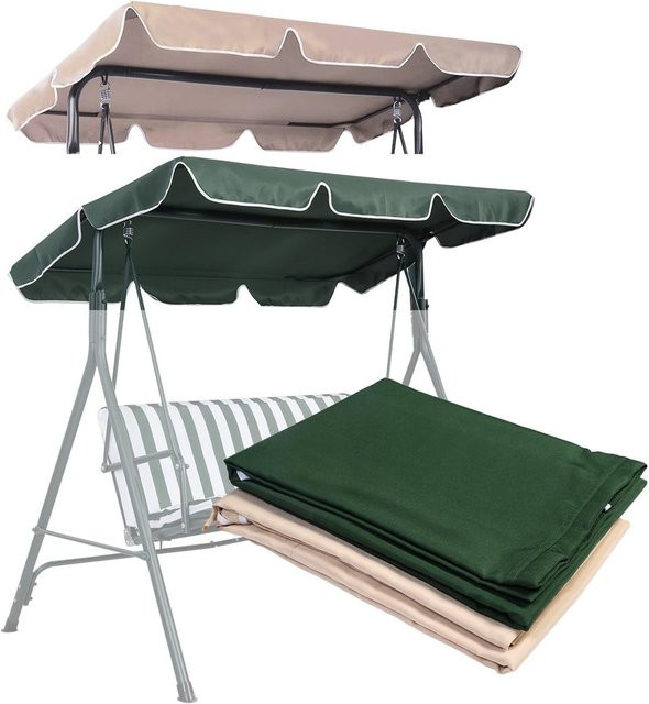 COSTWAY Ersatzdach Sonnendach Bezug für Hollywoodschaukel in Beige aus Polyester - Bild 1