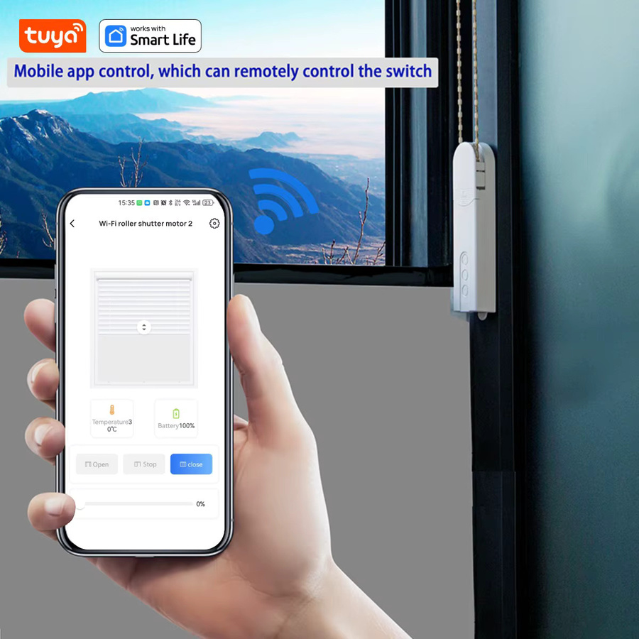Tuya Smart-Rollo- und Jalousienmotor mit WLAN und USB, App-Steuerung, Alexa & Google Home, Farbe: Weiß - Bild 2