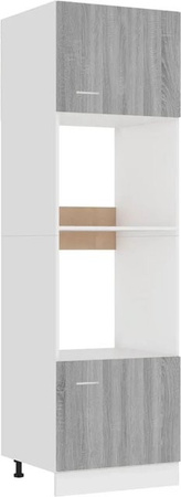 vidaXL Mikrowellenschrank in Grau Sonoma Eiche, B/T/H: 60 x 57 x 207 cm