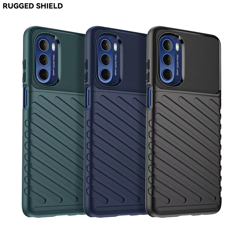 Stoßfeste Silikon-Handyhülle für Motorola Moto G Stylus 5G in Schwarz - Bild 4