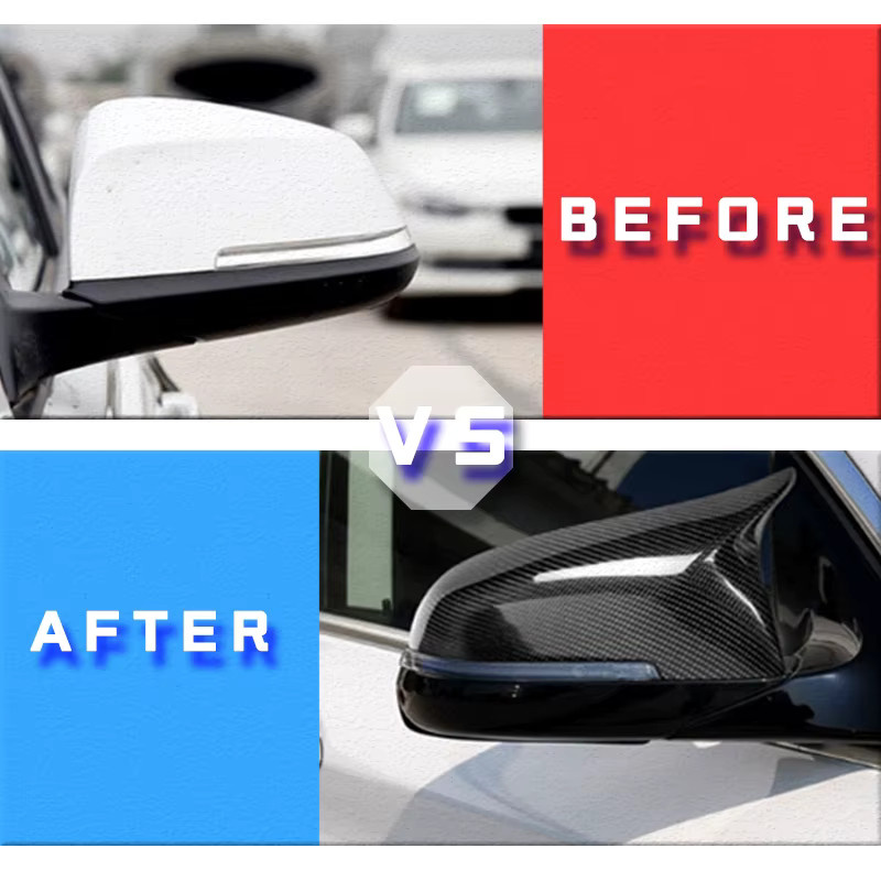 MAKIXISO Rückspiegel Abdeckkappen in Carbon Look Schwarz für BMW 5 6 7 Serie F10 F11 F18 F07 F12 F13 F06 F01 F02 LCI - Bild 1