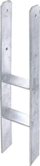GAH Alberts H-Pfostenträger aus Stahl, feuerverzinkt, Farbe: Silber, B/T/H: 14,1 x 80,0 x 0,8 cm - Bild 1